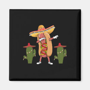 Cinco De Mayo T-Shirt Hot Dog Kaktus Tanzend Magnet