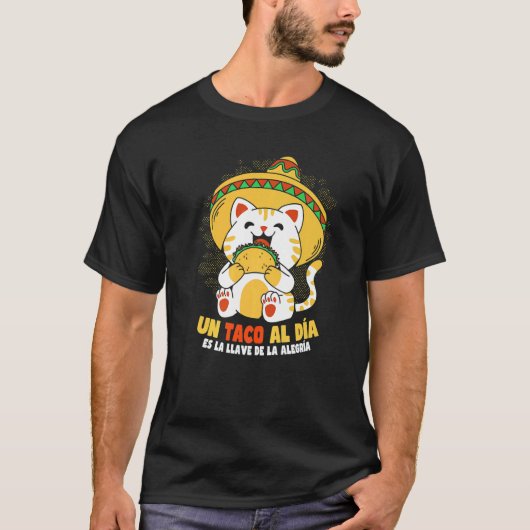 Cinco de Mayo Taco Katze T-Shirt (Vorderseite)