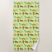 Cinco de Mayo Taco Piñata Margarita Cactus Maracas Strandtuch (Vorderseite)