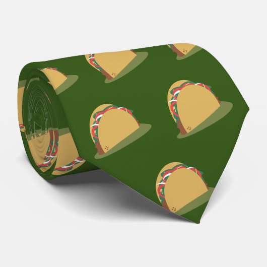 Cinco De Mayo Taco Sideways Yummy Pattern Krawatte (Gerollt)
