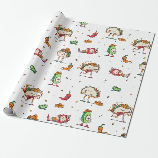 cinco de mayo tacos kawaii geschenkpapier (Ungerollt)