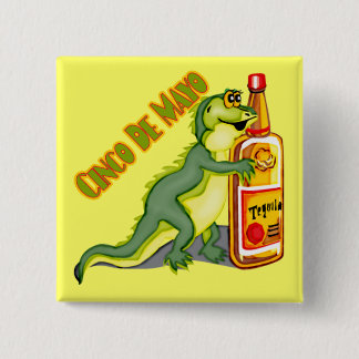 Cinco De Mayo Tequila-Eidechsen-Knopf Button