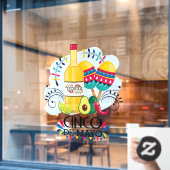 Cinco de Mayo Tequila Mexican Business Fensteraufkleber (Café-Fenster)