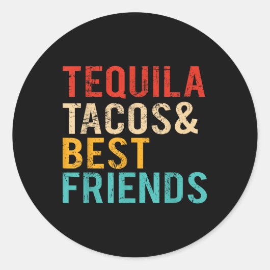 Cinco De Mayo Tequila Tacos Runder Aufkleber (Vorderseite)