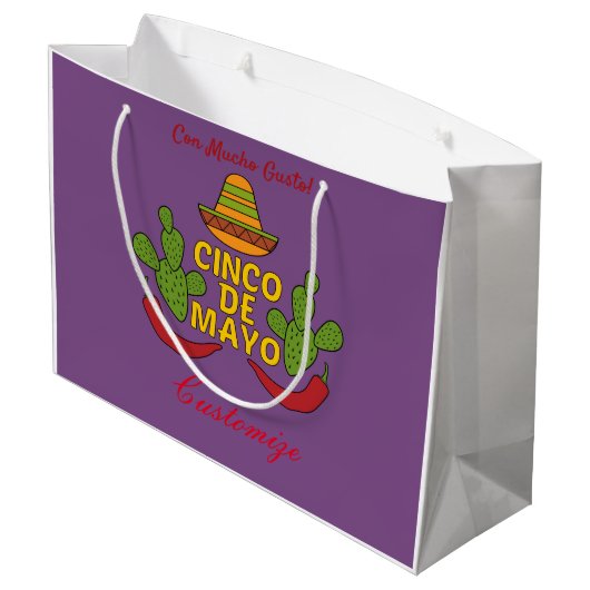 Cinco De Mayo Thunder_Cove Große Geschenktüte (Rückseite Schrägansicht)
