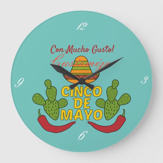 Cinco de Mayo Thunder_Cove Große Wanduhr (Vorderseite)