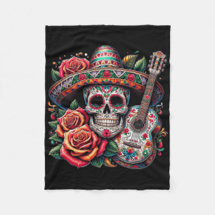 Cinco De Mayo Totenkopf Sombrero Fiesta Mexikanisc Fleecedecke