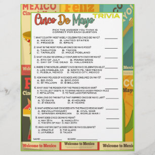 Cinco De Mayo Trivia Game Briefbogen