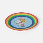 Cinco de Mayo Unicorn Pegasus Rainbow Pappteller (Schrägansicht)