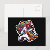Cinco de Mayo Unicorn Postkarte (Vorne/Hinten)