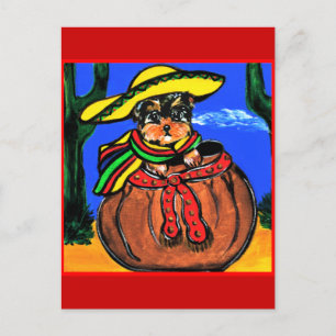 Cinco de Mayo Yorkie Poo Postkarte