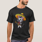 Cinco de Mayo Zebra: Trumpeter in Schwarz und Weiß T-Shirt (Vorderseite)