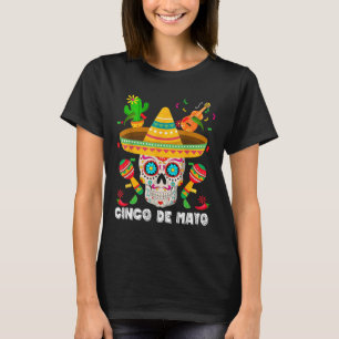 Cinco De Mayo Zucker-Schädel 5 De Mayo Mexikanisch T-Shirt