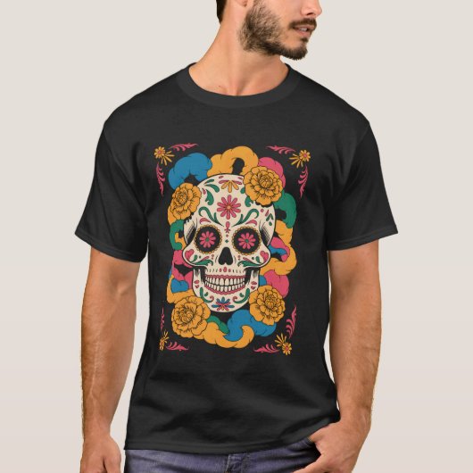 Cinco de Mayo Zuckerschädel T-Shirt (Vorderseite)