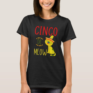 Cinco De Meow 5. Mai Mexikanischer Stolz Katzenlie T-Shirt