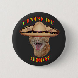 Cinco De Meow Cat Cinco De Mayo Mexico Pinback Button