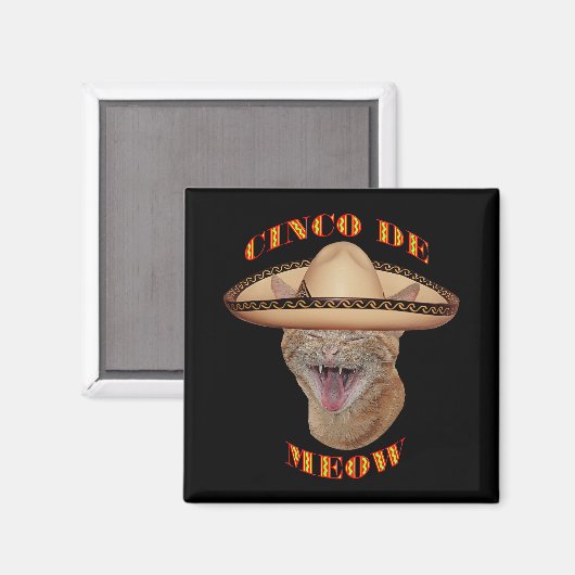 Cinco De Meow Cat Cinco De Mayo Mexiko Magnet (Vorderseite/Rückseite)