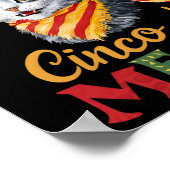 Cinco De Meow Cinco De Mayo Funny Mexican Cat Somb Poster (Ecke)
