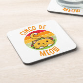 Cinco De Meow Cinco De Mayo Funny Tacos Cat Lover Getränkeuntersetzer (Linke Seite)