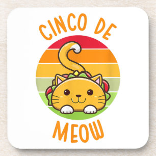 Cinco De Meow Cinco De Mayo Funny Tacos Cat Lover Getränkeuntersetzer