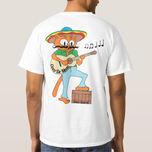 Cinco de Meow Cinco de Mayo Mexican Cartoon Cat T-Shirt (Rückseite)