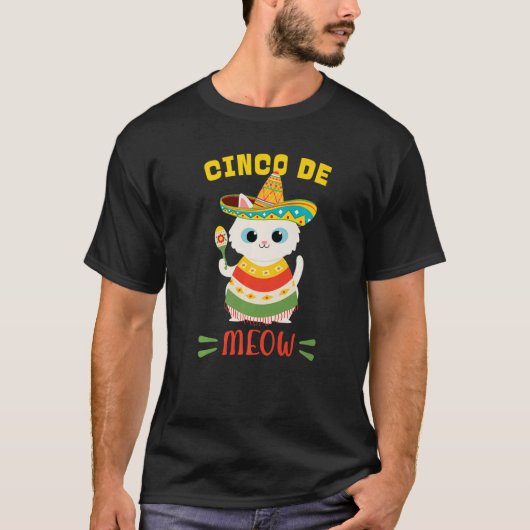 Cinco De Meow Cinco De Mayo T-Shirt (Vorderseite)