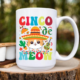 Cinco De Meow | Funny mexican Cat Cinco De Mayo Kaffeetasse