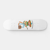 "Cinco de Meow" Gesang Cartoon Mustache Cat Skateboard (Horizontal)