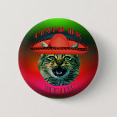 Cinco De Meow Gray Cat Cinco De Mayo Mexiko Button (Vorderseite)