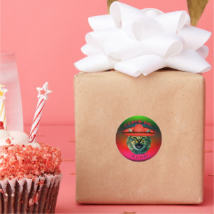 Cinco De Meow Gray Cat Cinco De Mayo Mexiko Runder Aufkleber