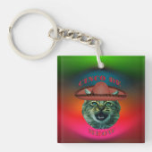 Cinco De Meow Gray Cat Cinco De Mayo Mexiko Schlüsselanhänger (Vorderseite)