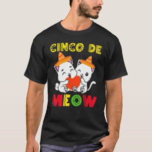 Cinco De Meow Katze  Cinco De Mayo Mexikanisch T-Shirt