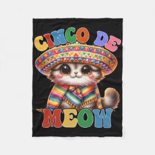 Cinco De Meow Lustige Süße Katze Mit Sombrero Cinc Fleecedecke