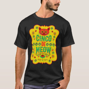 Cinco De Meow Mayo Florale Süße Katze Mexikanische T-Shirt