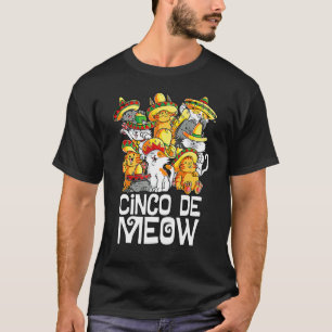 Cinco De Meow Mayo Katze Sombrero Mexikanischer Ta T-Shirt