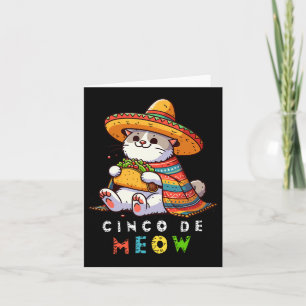 Cinco de Meow mit lächelndem Katzen Taco und Sombr Karte