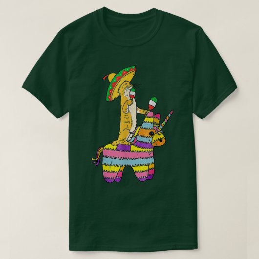 Cinco de Meow Niedliche Katze Pinata Cinco de la C T-Shirt (Design vorne)