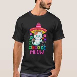 Cinco De Meow Vintage Mexikanische Süße Katze T-Shirt