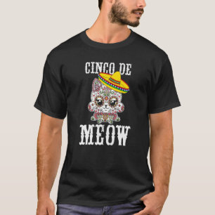 Cinco De Meow Zucker-Schädel-Mexikanische Katze Ci T-Shirt