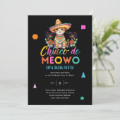 Cinco De Meowo Fun Cat Fiesta Party Time Einladung (Stehend Vorderseite)