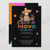 Cinco De Meowo Fun Cat Fiesta Party Time Einladung (Vorne/Hinten)