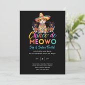 Cinco De Meowo Fun Cat Fiesta Party Time Einladung (Stehend Vorderseite)
