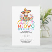 Cinco De Meowo Fun Cat Fiesta Party Time Einladung (Stehend Vorderseite)