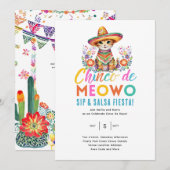 Cinco De Meowo Fun Cat Fiesta Party Time Einladung (Vorne/Hinten)