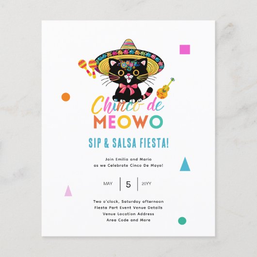 Cinco De Meowo Fun Fiesta 5. Mai Cat Theme (Vorderseite)