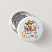 Cinco De Meowo Niedlich Cat Fiesta Party Custom Button (Vorne & Hinten)