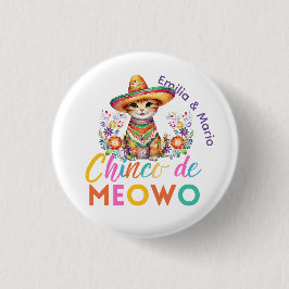 Cinco De Meowo Niedlich Cat Fiesta Party Custom Button