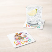 Cinco De Meowo Niedlich Cat Fiesta Party Custom Rechteckiger Pappuntersetzer (Vor Ort)