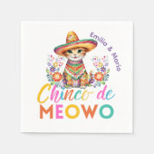 Cinco De Meowo Niedlich Cat Fiesta Party Custom Serviette (Vorderseite)