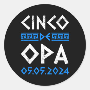 Cinco De Opa Funny Cinco De Mayo Orthodox Griechis Runder Aufkleber
